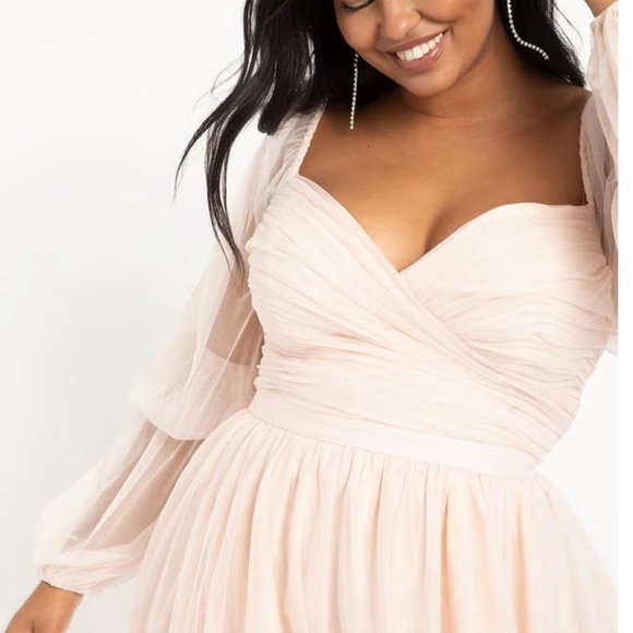 Eloquii Blush Long Sleeve Dress - Picture 2 of 11